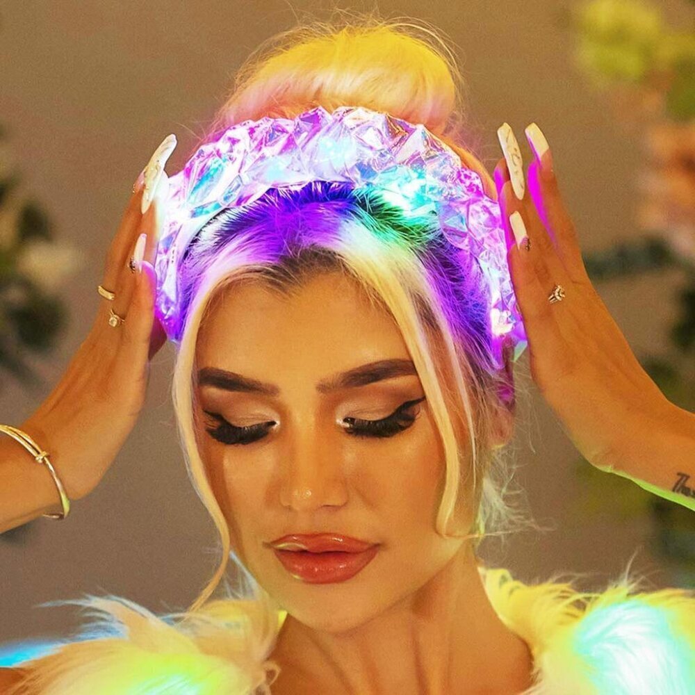 Light Up Headband LED Costume Hair Accessories for Women Rave Party - Picture 3 of 6